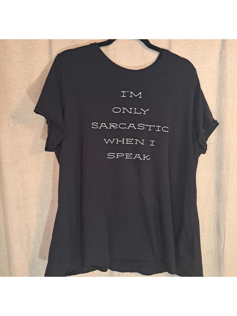 Torrid Classic Fit Black Sarcastic Quote T-Shirt Size 2
